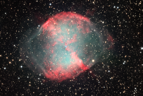 M27: A Nebulosa Dumbbell. Créditos e Copyright: Joe & Gail Metcalf, Adam Block, NOAO, AURA, NSF