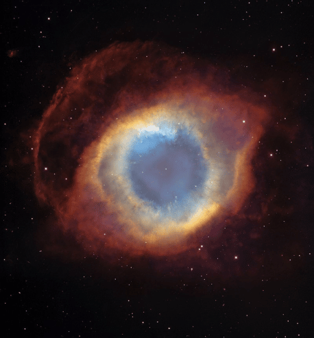 Nebulosa da Hélice ou NGC 7293 é uma nebulosa planetária localizada na constelação de Aquário, também apelidada "O Olho de Deus". Créditos da imagem: NASA, ESA e C.R. O'Dell (Vanderbilt University)
